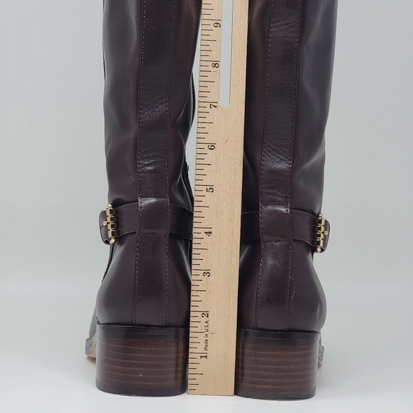 Cole Haan Women's Hayes Tall Riding Boot Size 5.5B Brown Leather Flat Equestrian - Picture 11 of 14